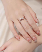 Tiny Planet - Minimalist AAA+ Akoya Pearl Sterling Silver Open Ring