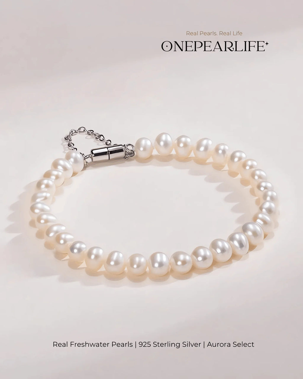 Luma – AAA Quality White Freshwater Pearl Bracelet