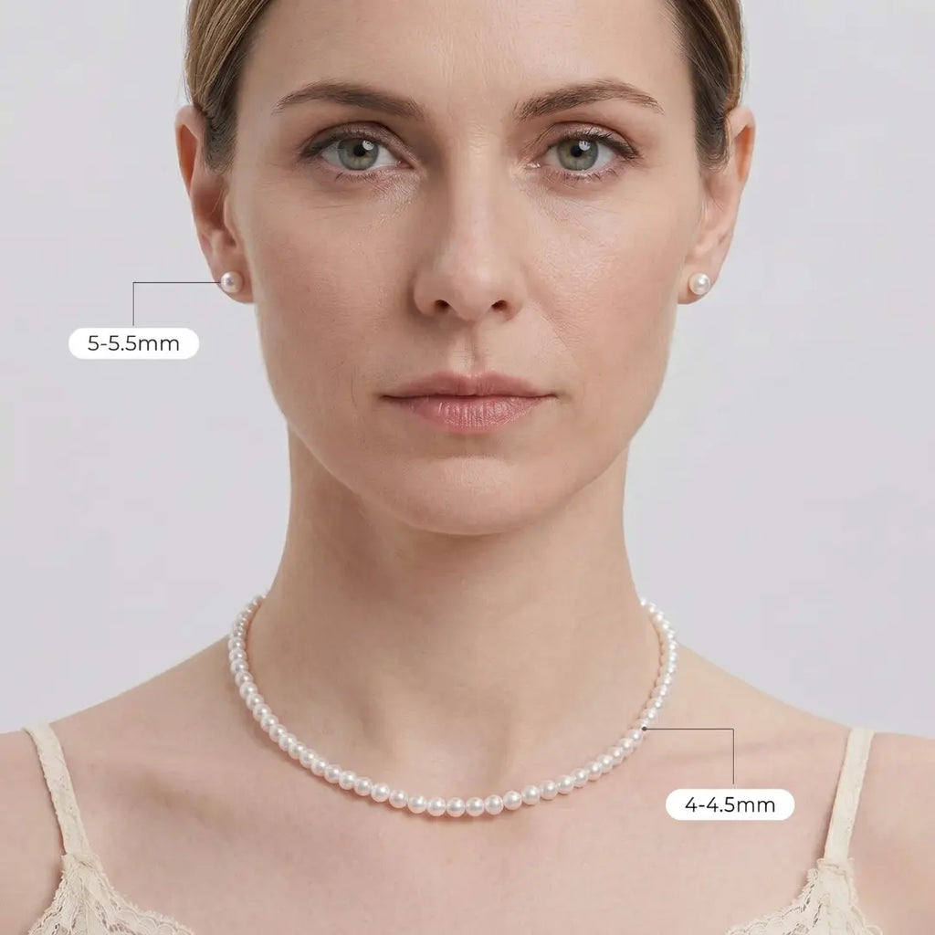 S925 Sterling Silver Pearl Choker, Lustrous Freshwater Pearls with Magnetic Clasp