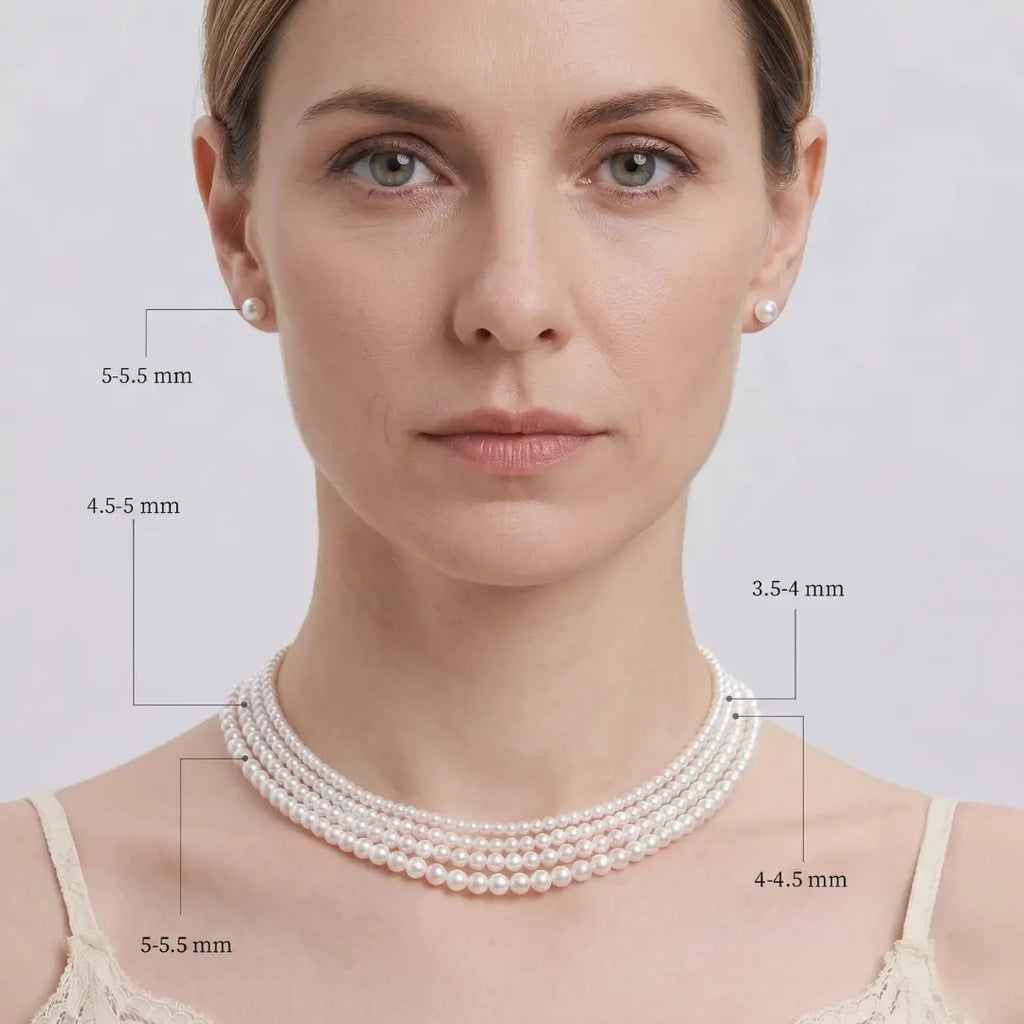 S925 Sterling Silver Pearl Choker, Lustrous Freshwater Pearls with Magnetic Clasp