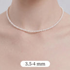 S925 Sterling Silver Pearl Choker, Lustrous Freshwater Pearls with Magnetic Clasp