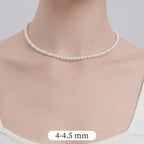 S925 Sterling Silver Pearl Choker, Lustrous Freshwater Pearls with Magnetic Clasp