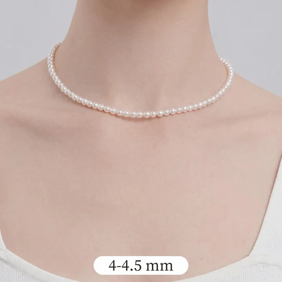 S925 Sterling Silver Pearl Choker, Lustrous Freshwater Pearls with Magnetic Clasp