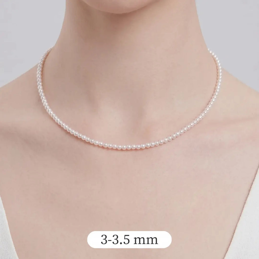 S925 Sterling Silver Pearl Choker, Lustrous Freshwater Pearls with Magnetic Clasp