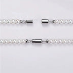 S925 Sterling Silver Pearl Choker, Lustrous Freshwater Pearls with Magnetic Clasp