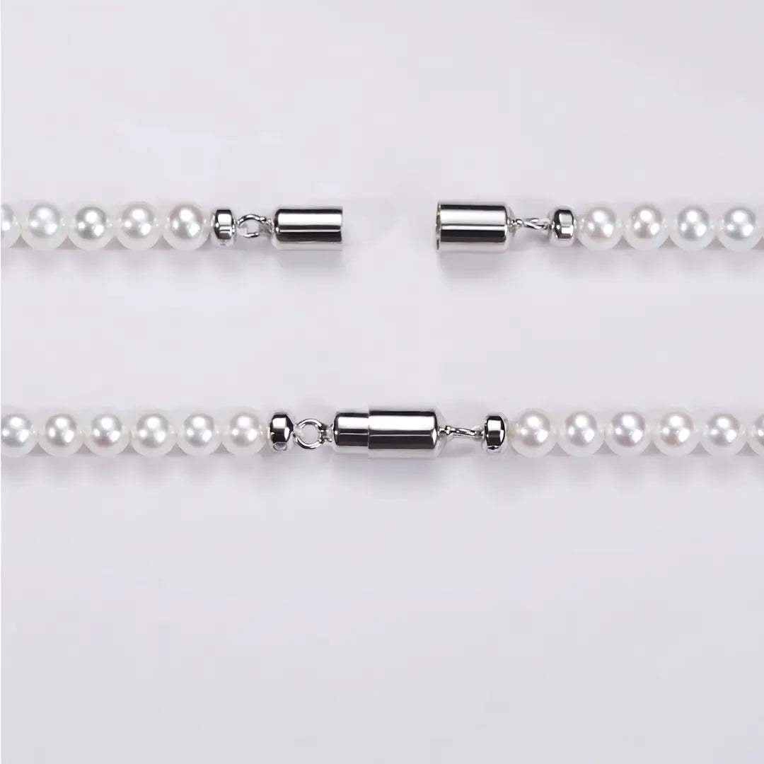 S925 Sterling Silver Pearl Choker, Lustrous Freshwater Pearls with Magnetic Clasp