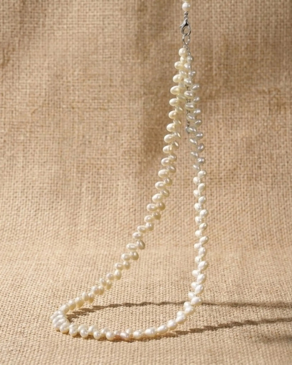 5-6mm Vintage Wheat Motif Baroque Pearl Necklace