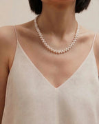 5-6mm Vintage Wheat Motif Baroque Pearl Necklace