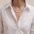 Baroque Pearl Wheat Necklace, 5-6mm Vintage Inspired White Pearl Jewelry