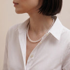 Baroque Pearl Wheat Necklace, 5-6mm Vintage Inspired White Pearl Jewelry