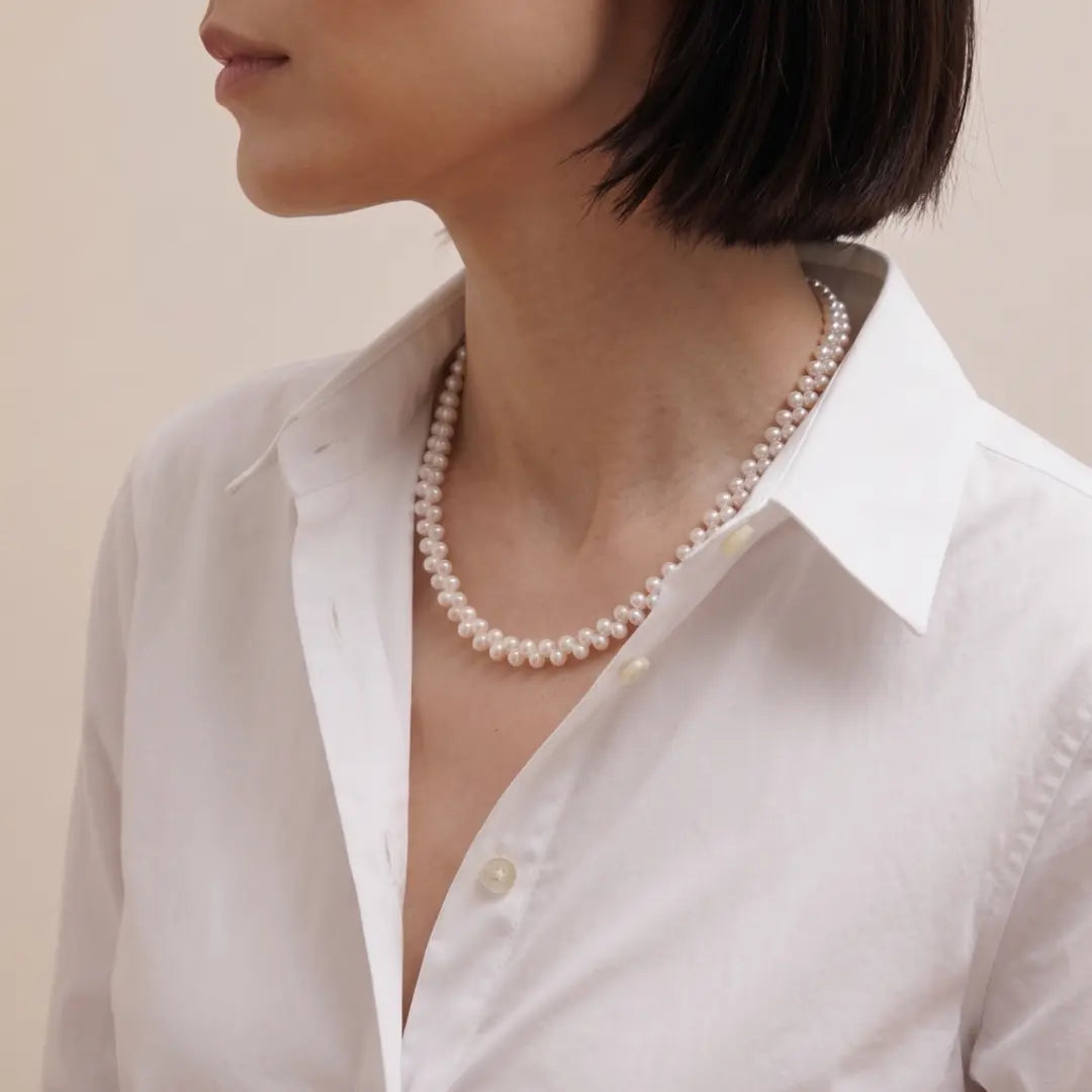 Wheat Ear Baroque Offset Necklace
