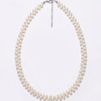 Baroque Pearl Wheat Necklace, 5-6mm Vintage Inspired White Pearl Jewelry