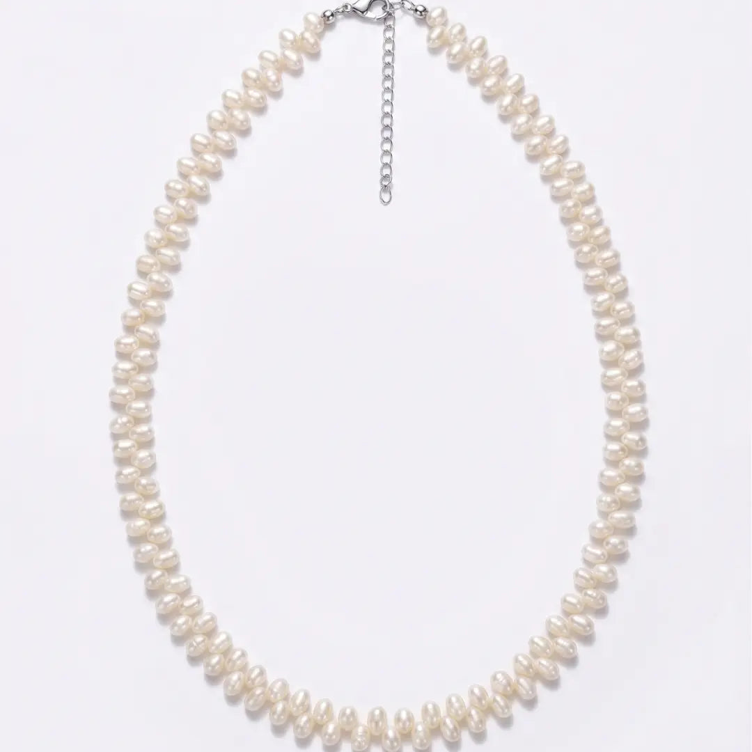 Baroque Pearl Wheat Necklace, 5-6mm Vintage Inspired White Pearl Jewelry