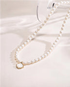 Marina – Soft-Hued AAA Rice-Shaped Natural Pearl Shell Pendant Necklace