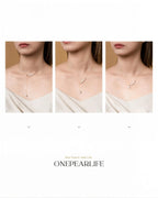 18K Gold Japanese Akoya Pearl Necklace, 4.5mm-8.5mm Genuine White Pearls