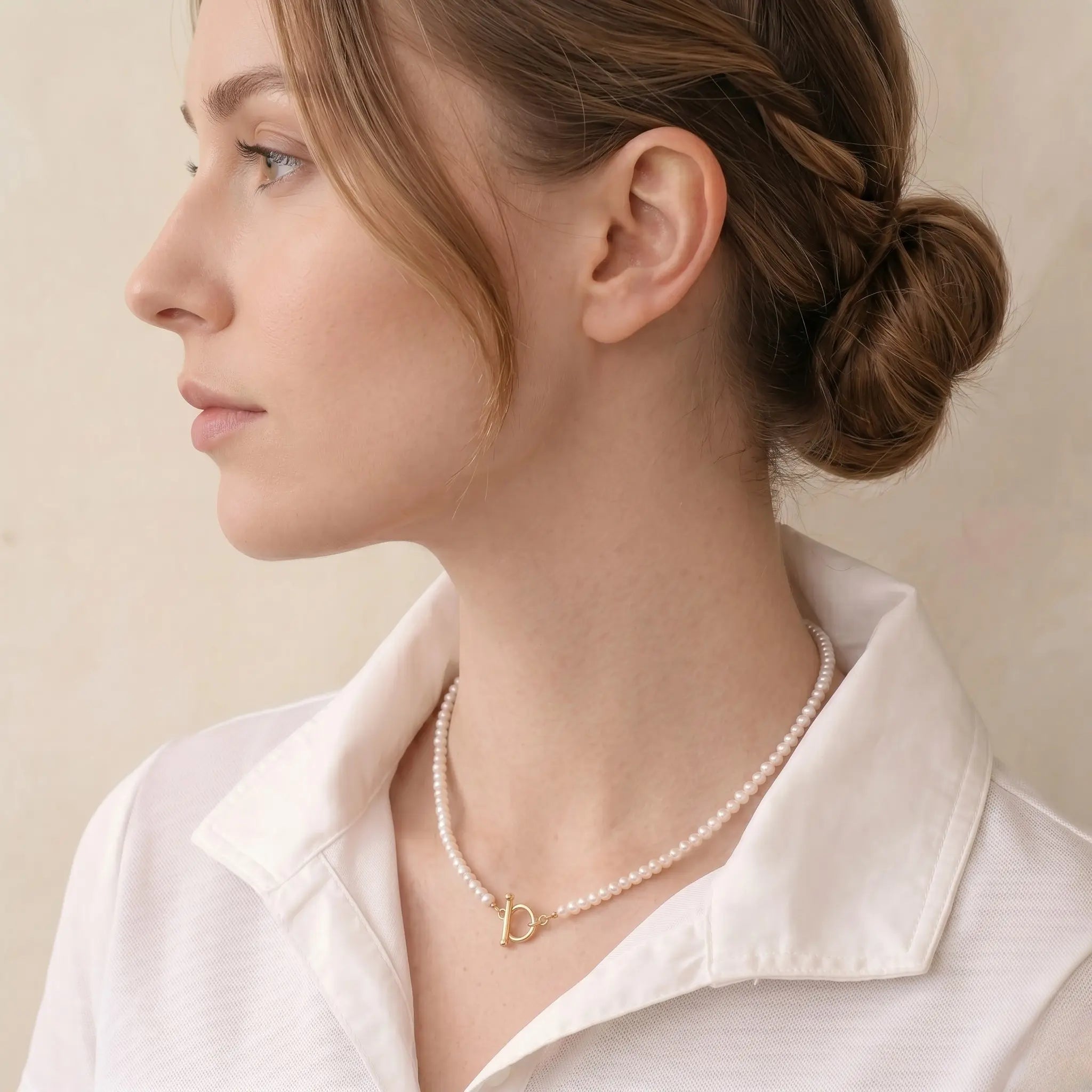 Mini Baroque Pearl Necklace with Toggle Clasp - Dainty 3-3.5mm Tiny Freshwater Pearl Choker