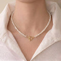 Mini Baroque Pearl Necklace with Toggle Clasp - Dainty 3-3.5mm Tiny Freshwater Pearl Choker