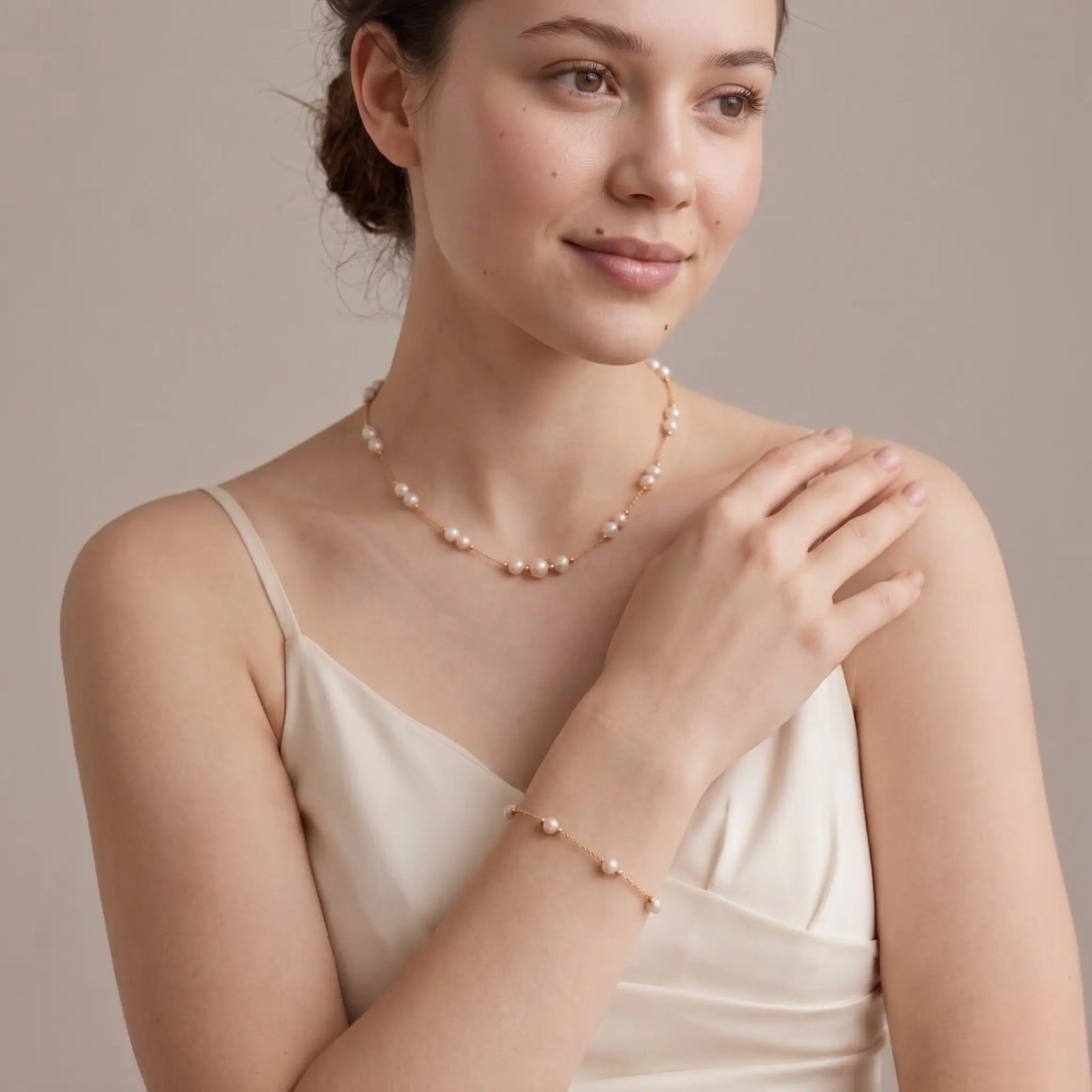 Minimalist Gold Pearl Bracelet
