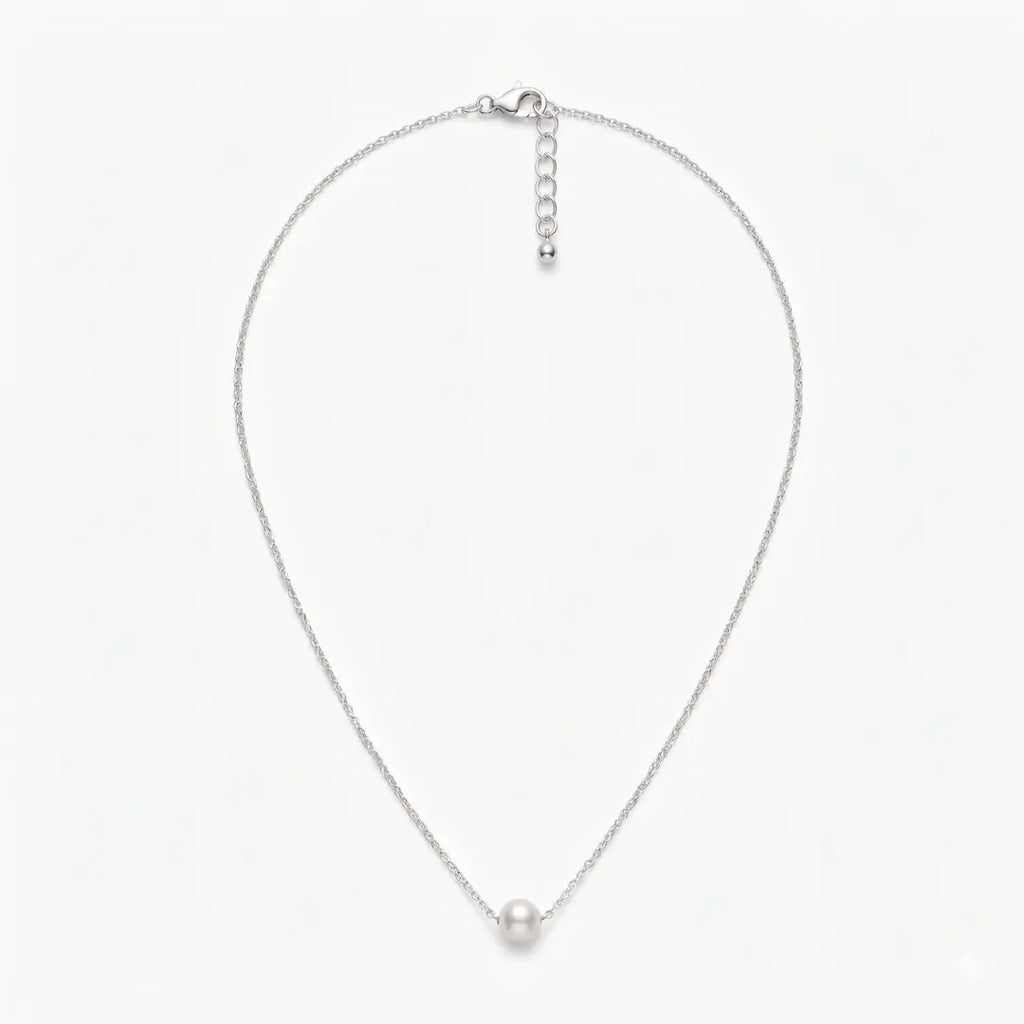 Minimalist 5-5.5mm Akoya Cultured Solitaire Pearl Pendant Necklace