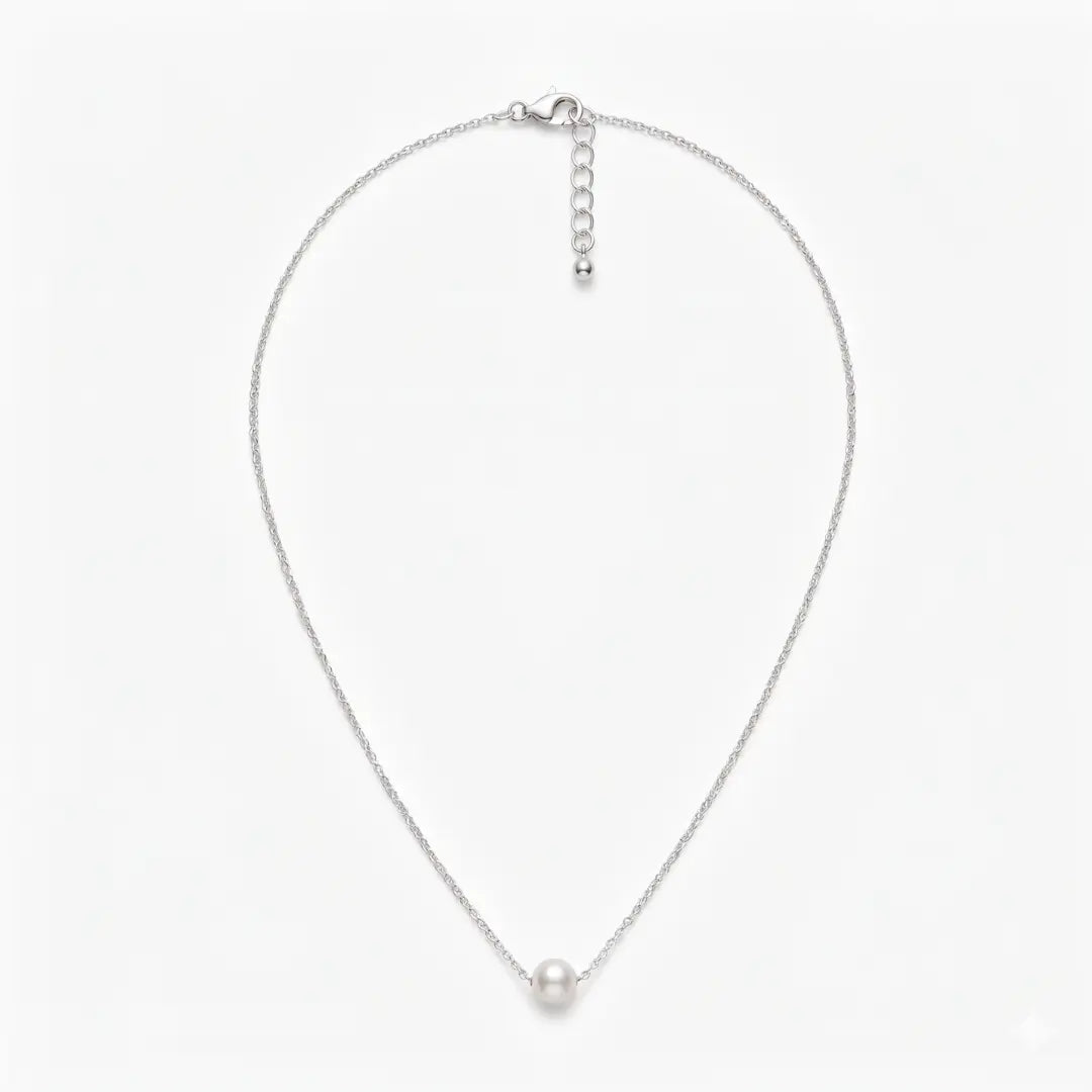 Minimalist 5-5.5mm Akoya Cultured Solitaire Pearl Pendant Necklace