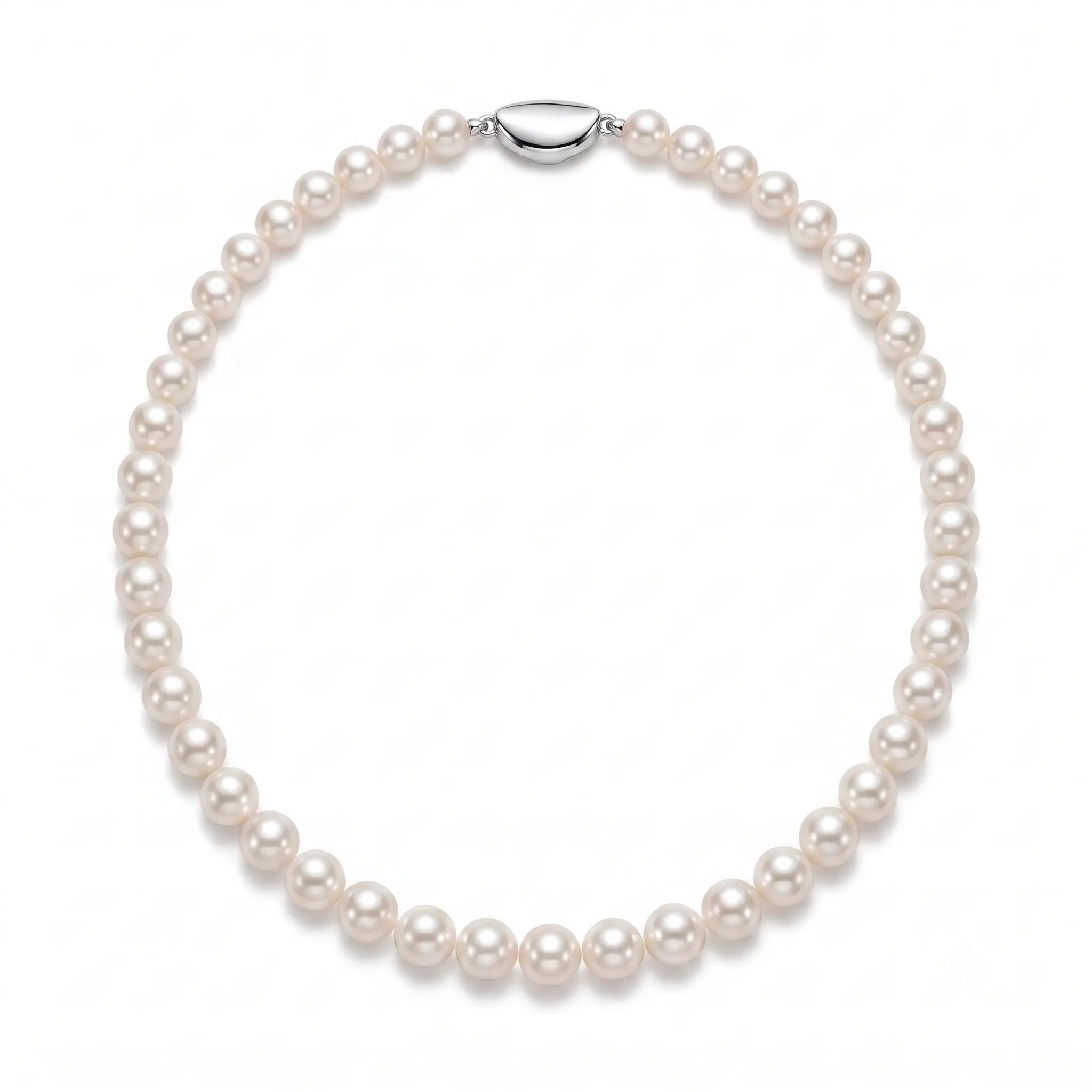 7-7.5mm Pearl Necklace and Stud Earrings Set Wedding Earrings for Bride