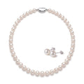 7-7.5mm Pearl Necklace and Stud Earrings Set Wedding Earrings for Bride