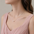 Minimalist Double Pearl Necklace, 925 Sterling Silver Freshwater Pearl Pendant, Dainty Bridesmaid Jewelry Gift for Her