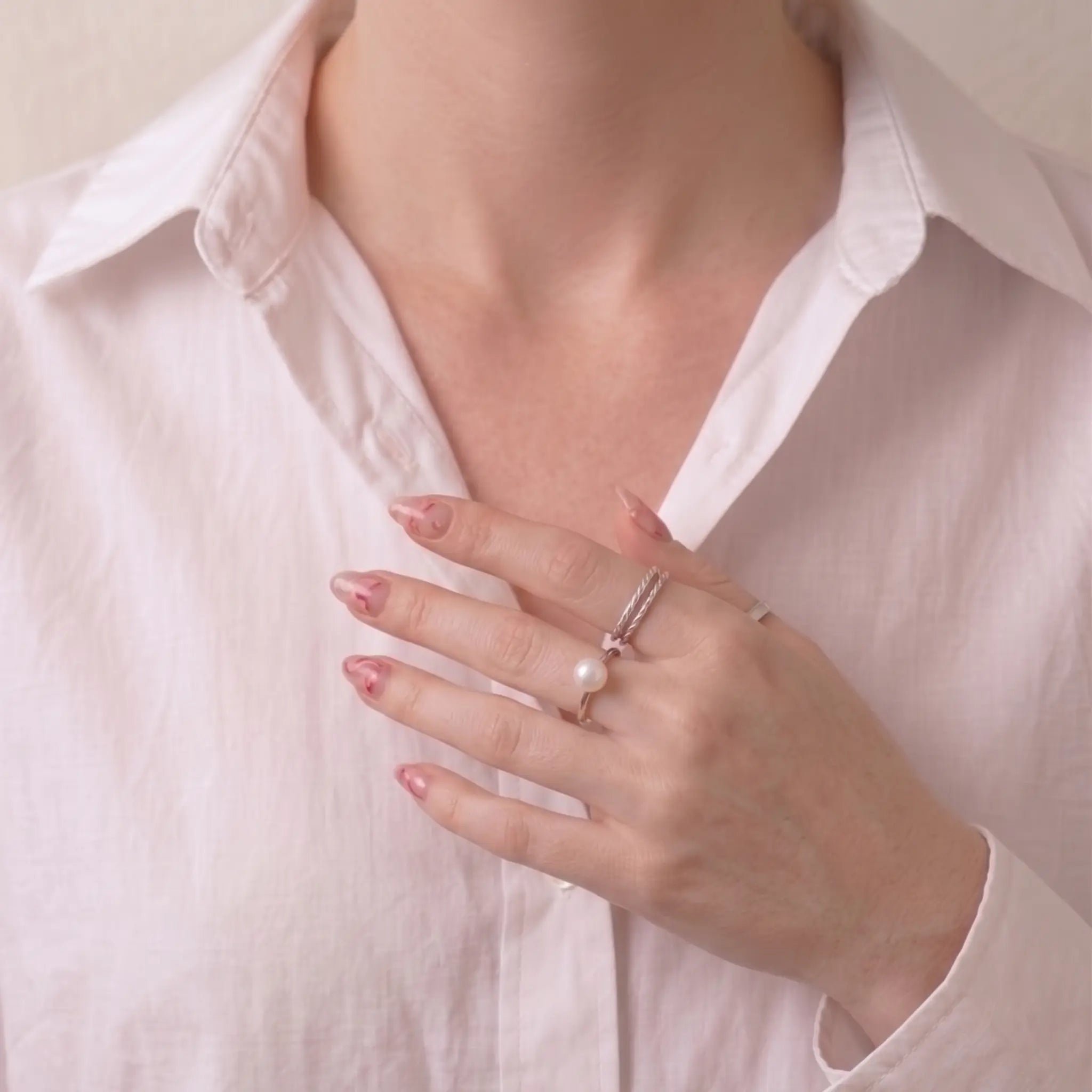 7-7.5mm Japanese Akoya Pearl Open Ring