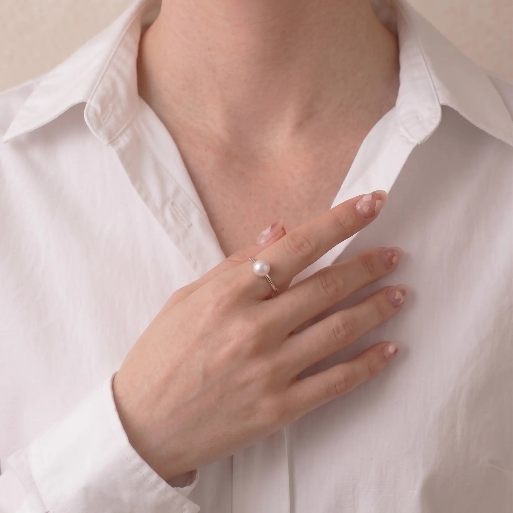 7-7.5mm Japanese Akoya Pearl Open Ring