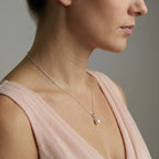Minimalist Teardrop Pearl Necklace, 925 Sterling Silver Single Drop Pearl Pendant, Dainty Bridesmaid Jewelry Gift for Her