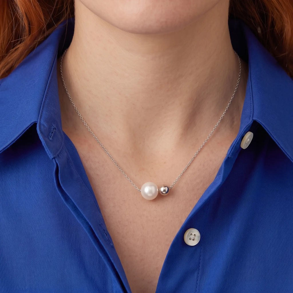 5-8.5mm Double Bead Real Pearl Choker Necklace Gift for Her