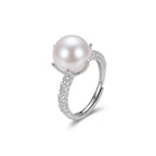 9-9.5mm White Freshwater Adjustable Pearl Ring