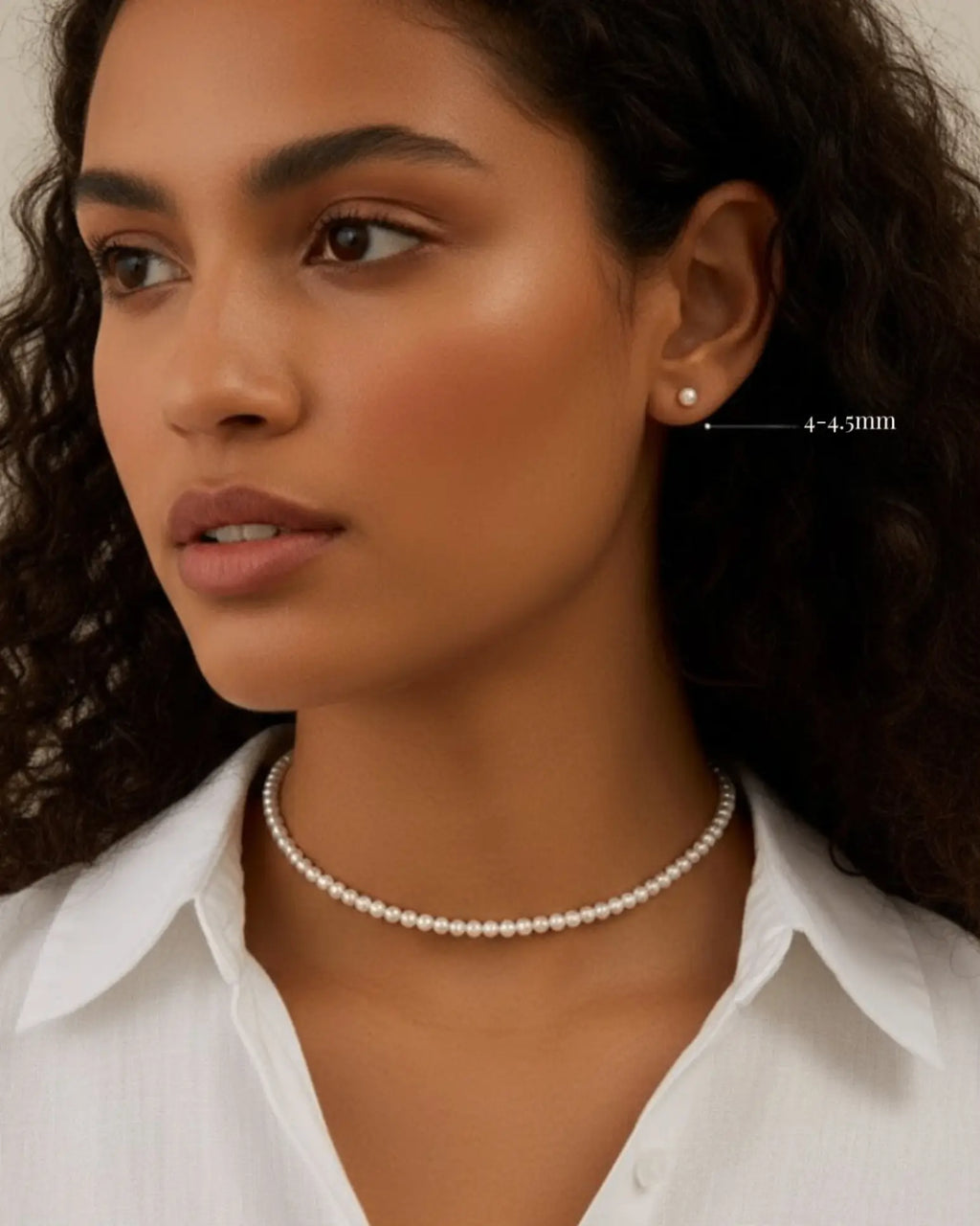 Nina – AAA Grade Luminous White Freshwater Pearl Stud Earrings 18K Solid Gold