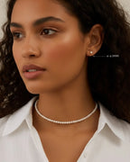 Nina – AAA Grade Luminous White Freshwater Pearl Stud Earrings 18K Solid Gold