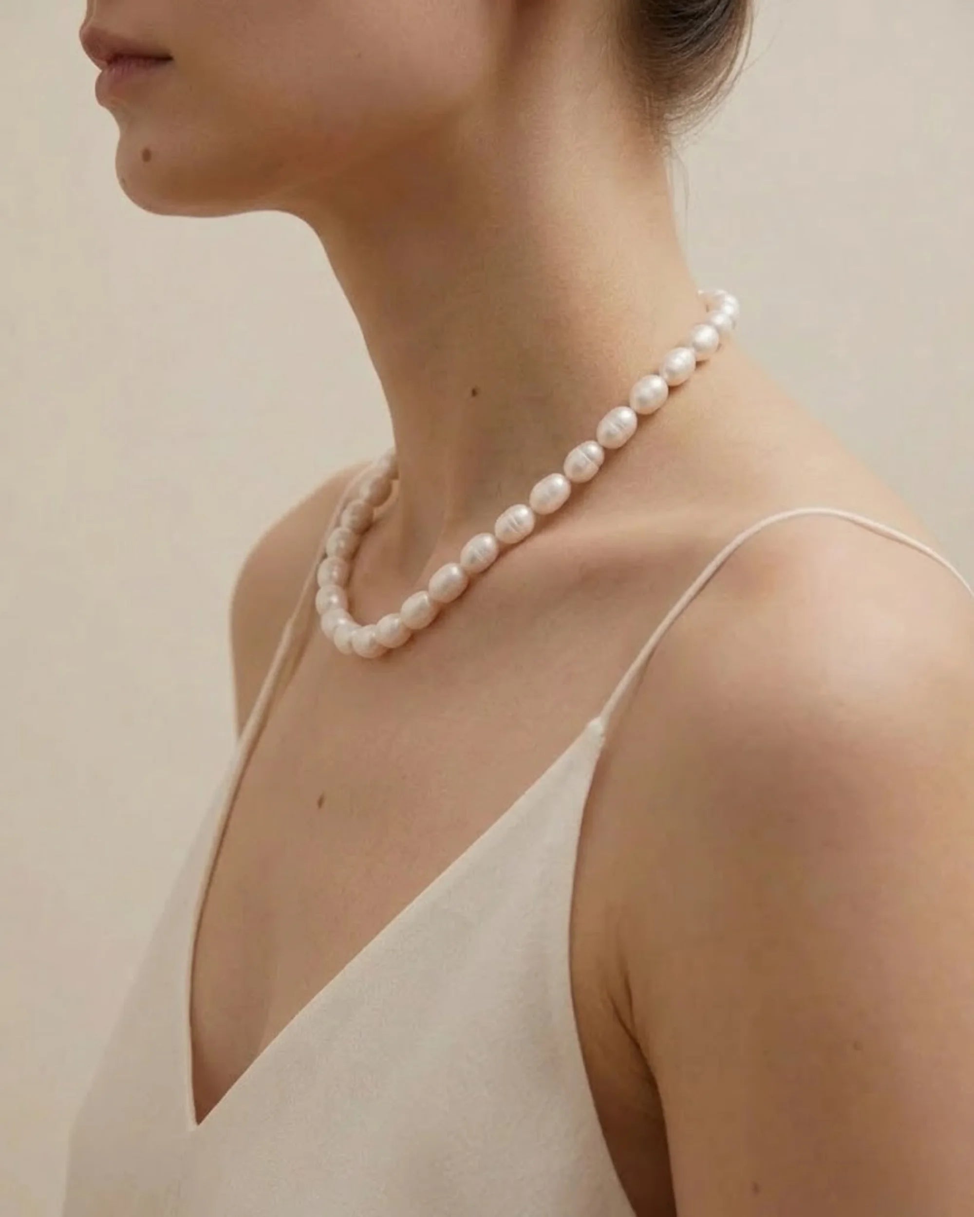White Freshwater Baroque Pearl Necklace