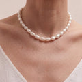 Natural White Baroque Pearl Necklace, Unique Organic Shape Freshwater Pearls