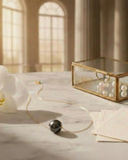 Obsidiana – AAA+ Tahitian Black Pearl Pendant 18K Solid Gold