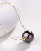 Obsidiana – AAA+ Tahitian Black Pearl Pendant 18K Solid Gold