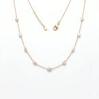 Organic 18K Solid Gold Baroque Pearl Station Necklace
