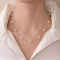 Organic 18K Solid Gold Baroque Pearl Station Necklace