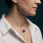 10-10.5mm Premium Edison Purple Pearl Floating Necklace - Invisible Chain Solitaire