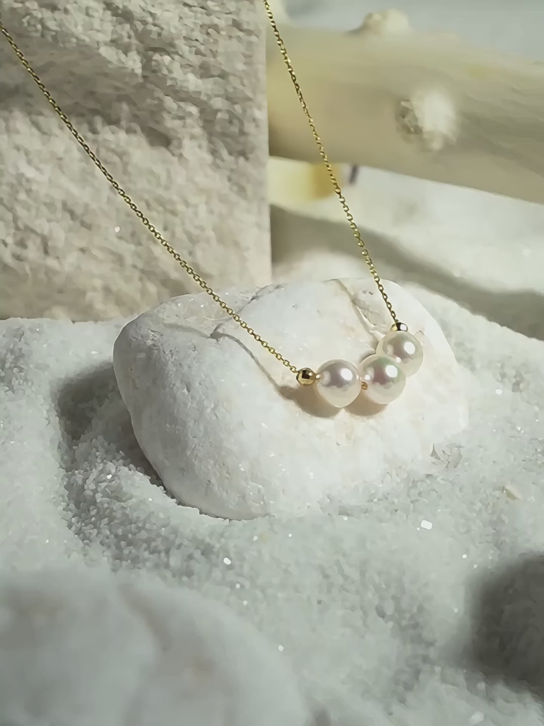 7-7.5mm 18K Gold Japanese Akoya Pearl Necklace