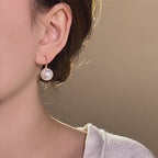 10-10.5mm Large Edison Pearl Studs, Genuine White Nucleated Pearl Earrings