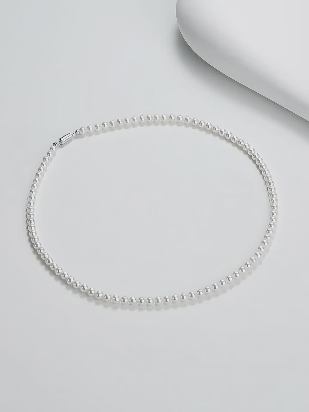 S925 Sterling Silver Pearl Choker, Lustrous Freshwater Pearls with Magnetic Clasp