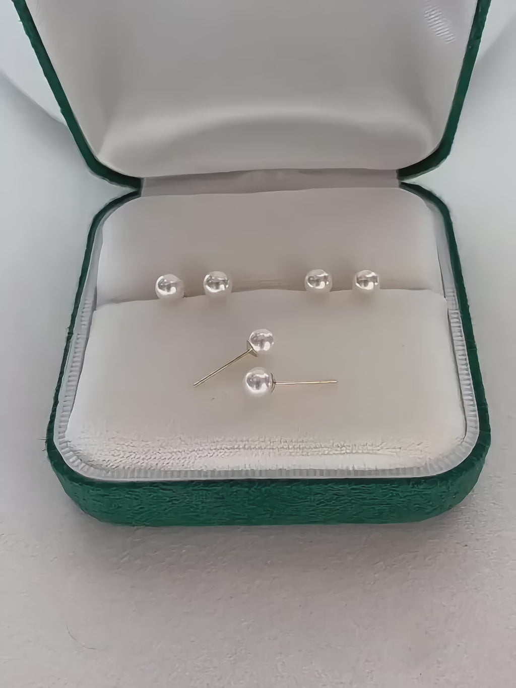 Solid 18K Gold Tiny Japanese Akoya Pearl Stud Earrings