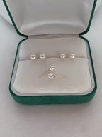 Solid 18K Gold Tiny Japanese Akoya Pearl Stud Earrings