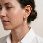 Reinforced Hook Akoya Pearl Drop Earrings - 18K White Gold Plated Sterling Silver