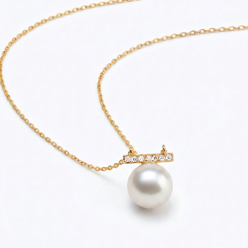 Studio shot of the double-row AAA freshwater pearl necklace on a white background, displaying the perfect two-layer draping.
