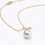 18K Gold Vermeil 9–9.5mm White Edison Pearl 3-Pearl Balance Pendant Necklace