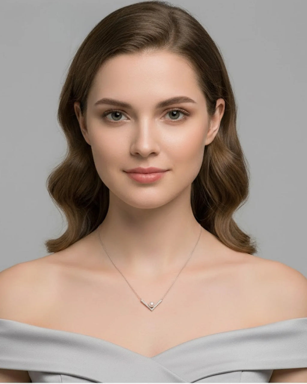 Revelation - AAA Natural Freshwater Pearl V-Shaped "Necklace Contour" Pendant